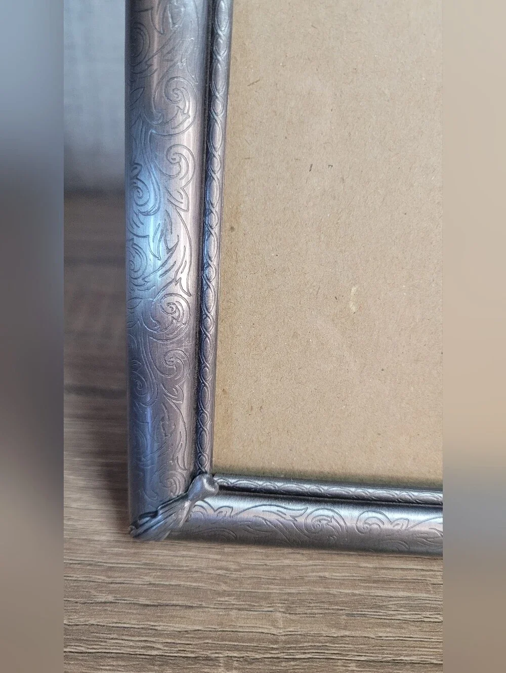 Ornate Silver Photo Frame - Decorative Metal Finish Vintage